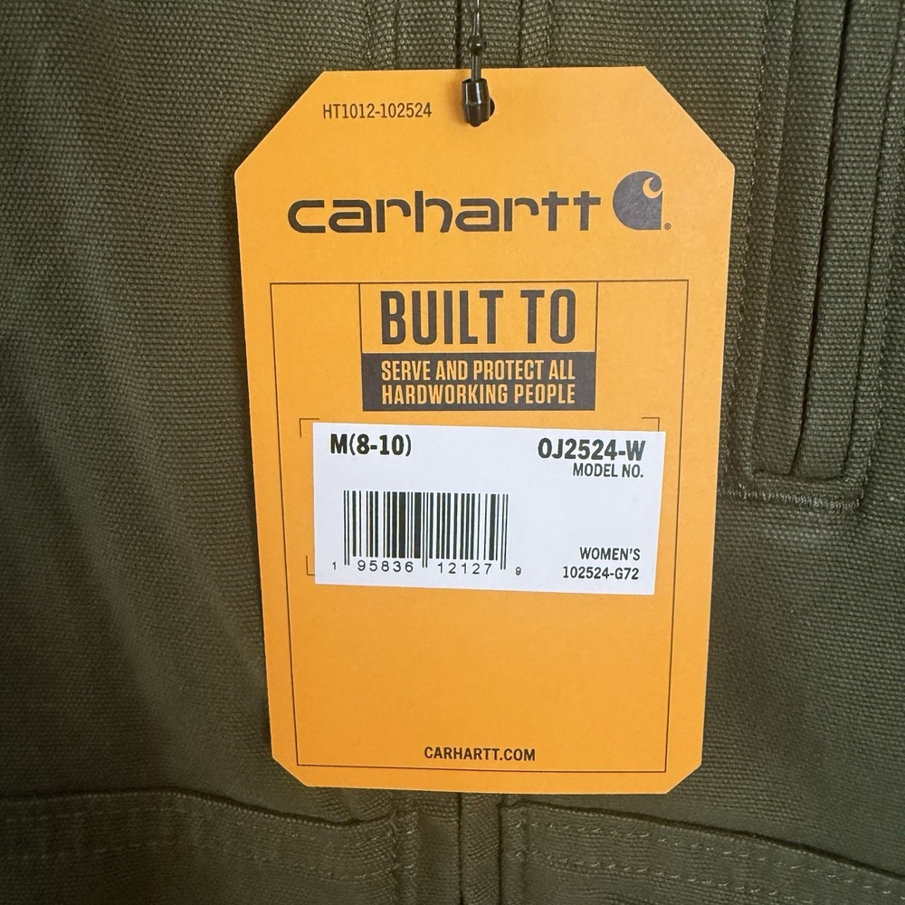 Carhartt Womens Medium Crawford Rugged Flex Canvas Bomber Jacket Green Winery - Picture 10 of 14
